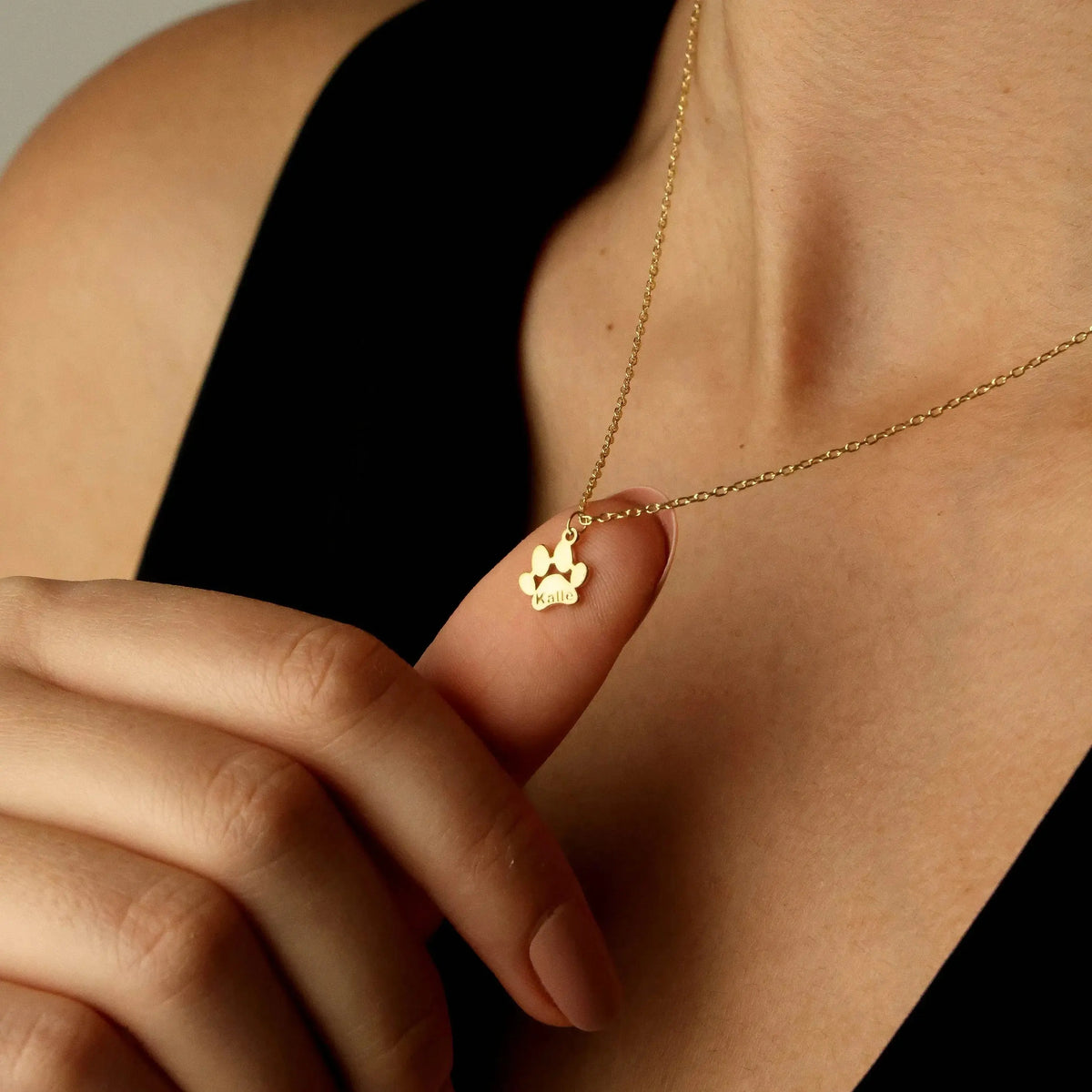 Personalised Paw Name Necklace – Joined Paws