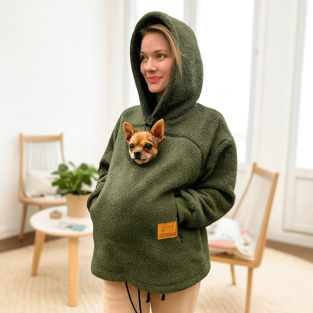Velvet Pet Pouch Jacket – Your Pet Warm and Protected, Always with You