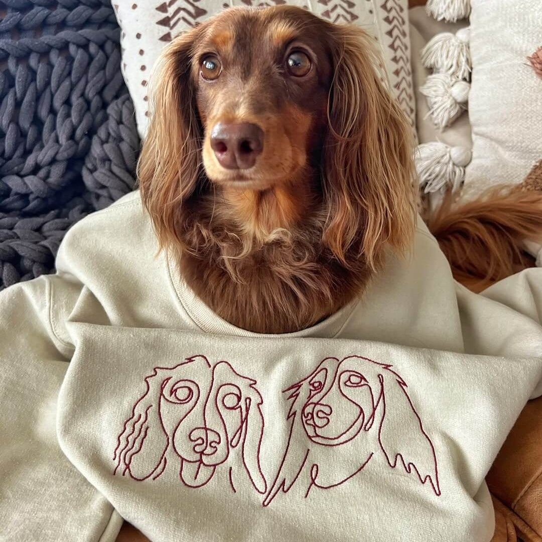 Custom Embroidered Pet Portrait Sweatshirt