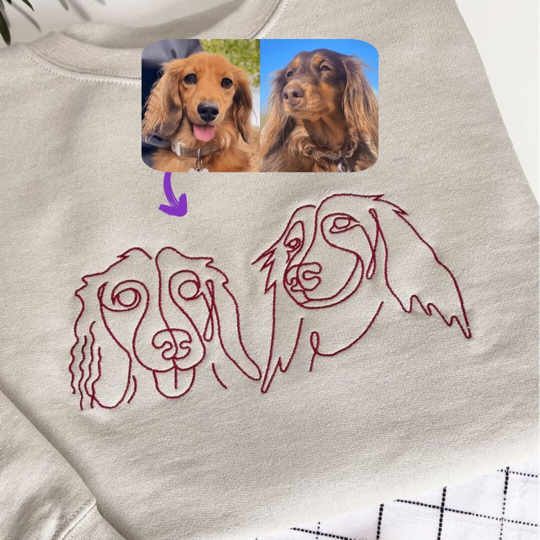 Custom Embroidered Pet Portrait Sweatshirt