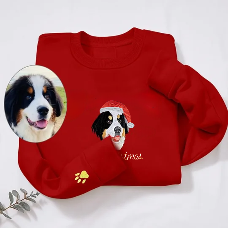 Custom Embroidered Pet Portrait Sweatshirt