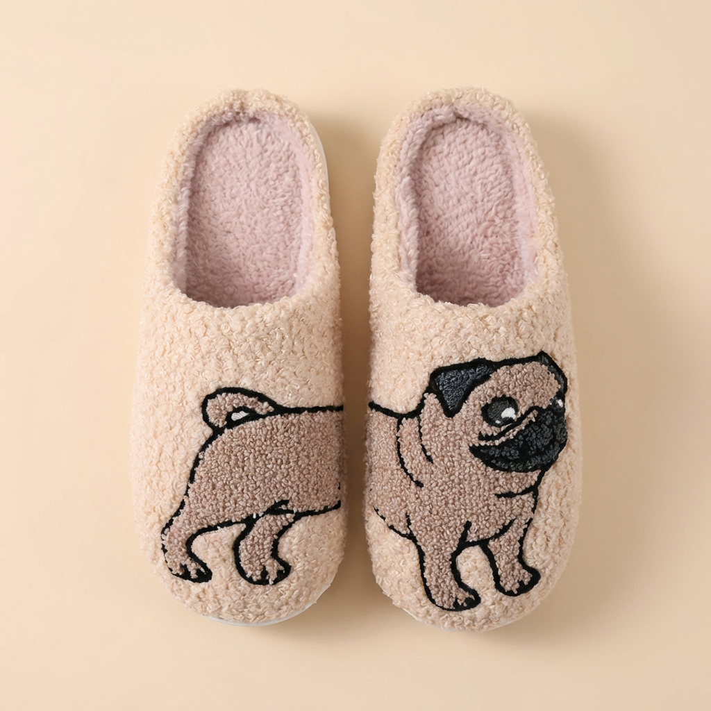 Pug Dog Slippers – Always Warm, Cosy Feet