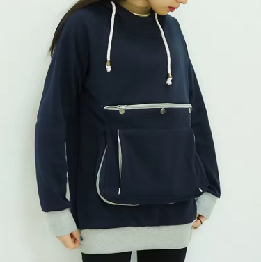 Women's Kangaroo Pet Pouch Hoodie – Plain Style