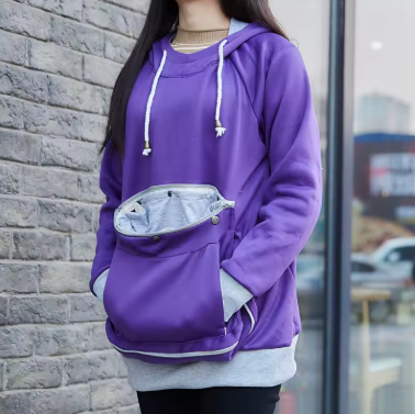 Women's Kangaroo Pet Pouch Hoodie – Plain Style