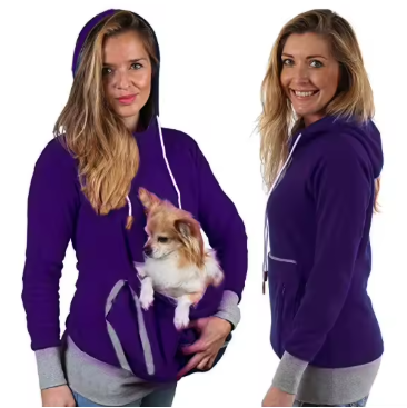 Women's Kangaroo Pet Pouch Hoodie – Plain Style