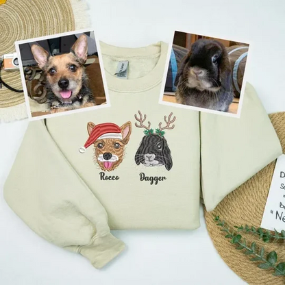 Custom Embroidered Pet Portrait Sweatshirt