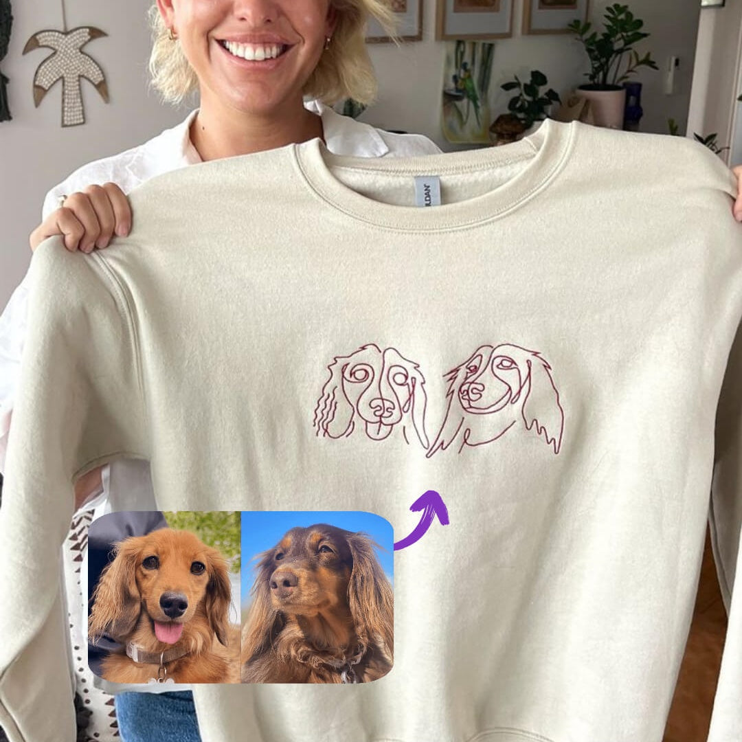 Custom Embroidered Pet Portrait Sweatshirt