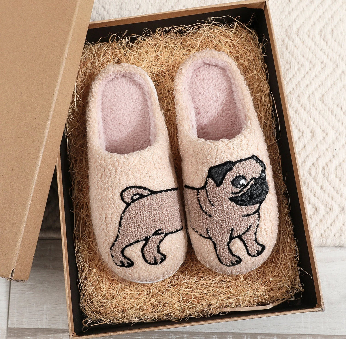 Pug Dog Slippers – Always Warm, Cosy Feet