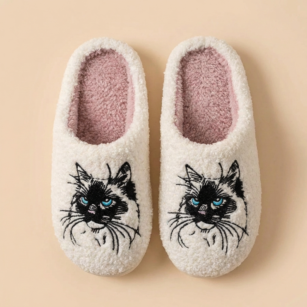 Sapphire Eyes Cat Slippers – Always Warm, Cosy Feet