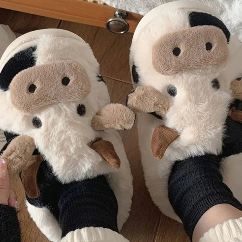 Fluffy Cow Slippers – Always Warm, Cosy Feet
