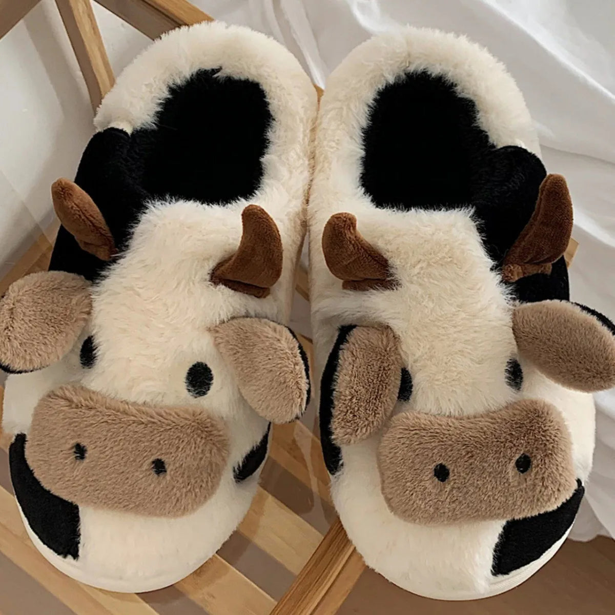 Fluffy Cow Slippers – Always Warm, Cosy Feet