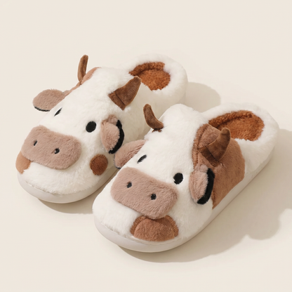 Fluffy Cow Slippers – Always Warm, Cosy Feet