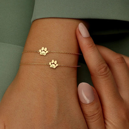 Personalised Paw Name Bracelet